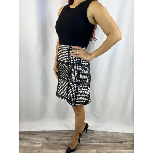Theory Black White Tweed Wool Blend Sheath Dress $495 - Picture 5 of 14
